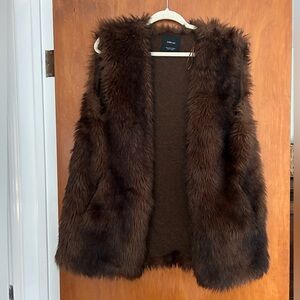 Zara Faux Fur Oversized Vest